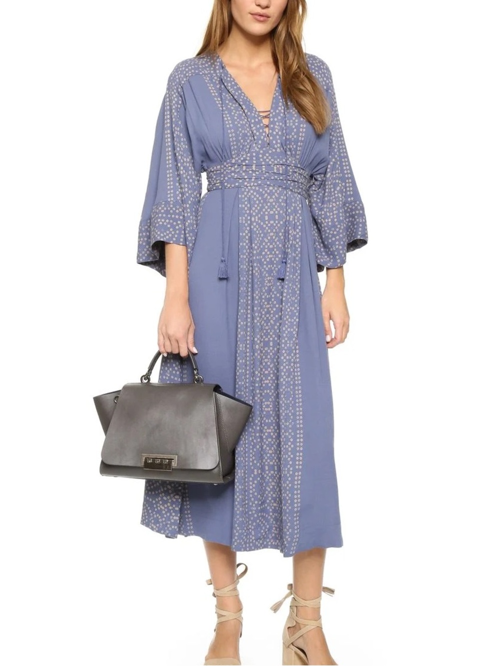 Free People Modern Kimono Lace Up Maxi Dress Size 0